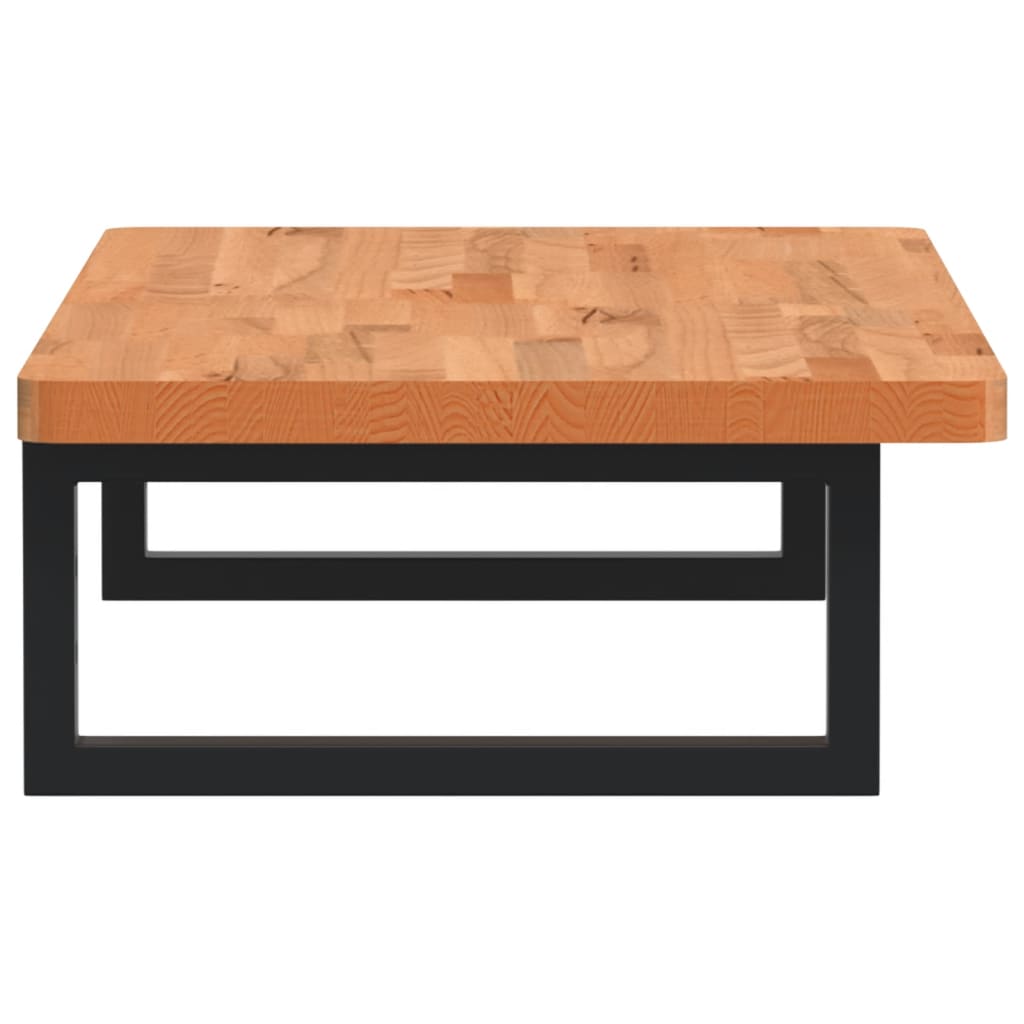 vidaXL Raft pentru lavoar montat pe perete, oțel și lemn masiv fag