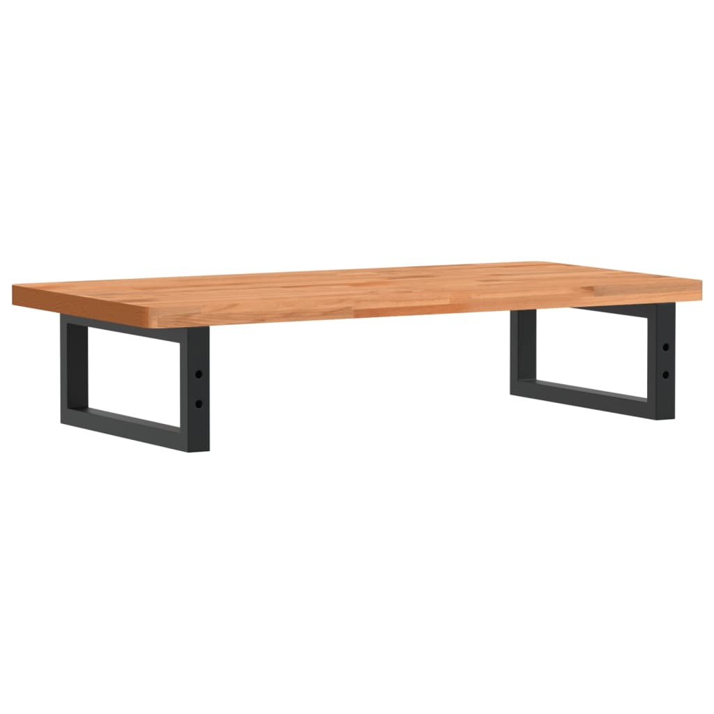 vidaXL Raft pentru lavoar montat pe perete, oțel și lemn masiv fag