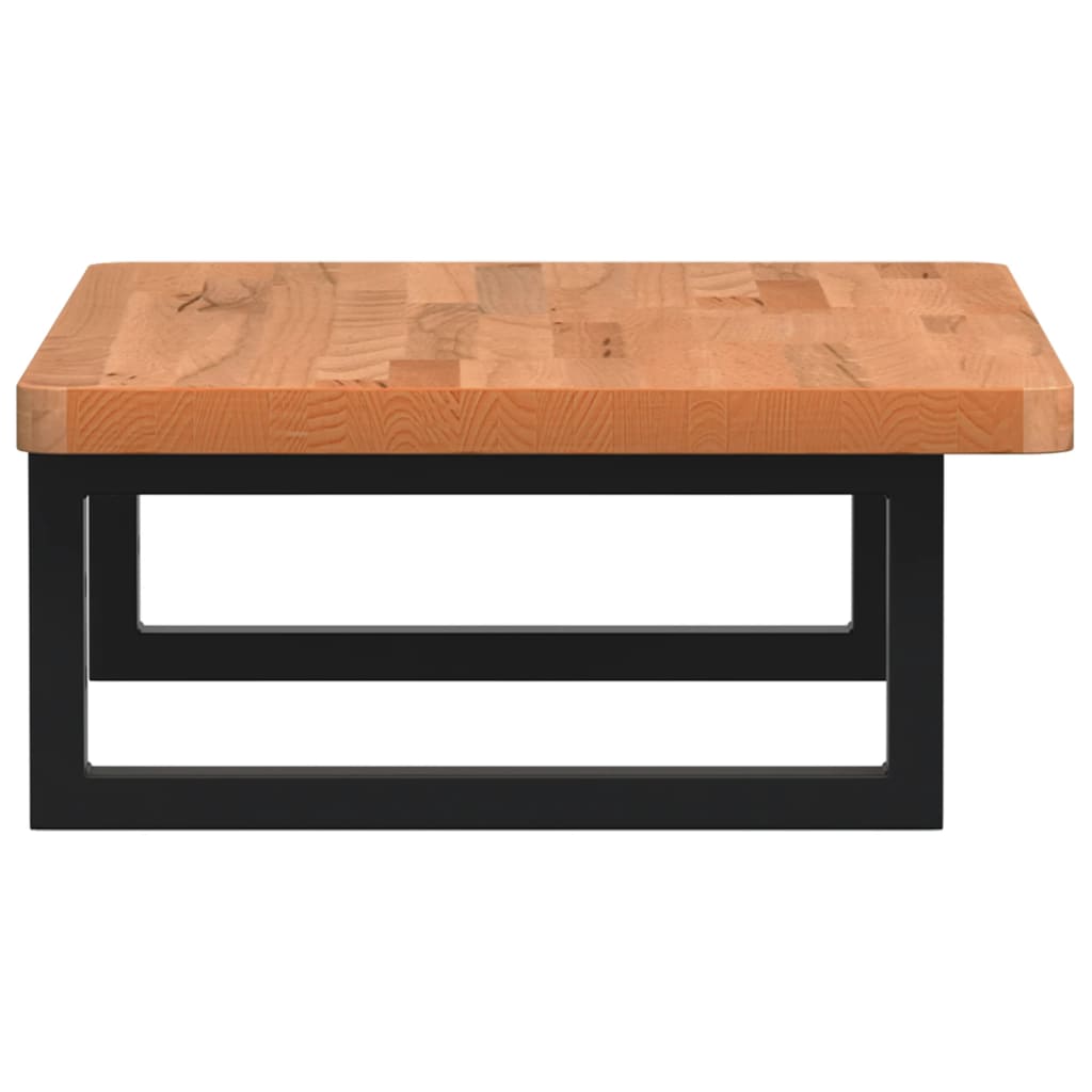 vidaXL Raft pentru lavoar montat pe perete, oțel și lemn masiv fag