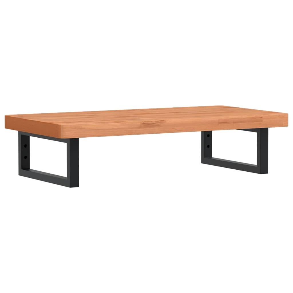 vidaXL Raft pentru lavoar montat pe perete, oțel și lemn masiv fag