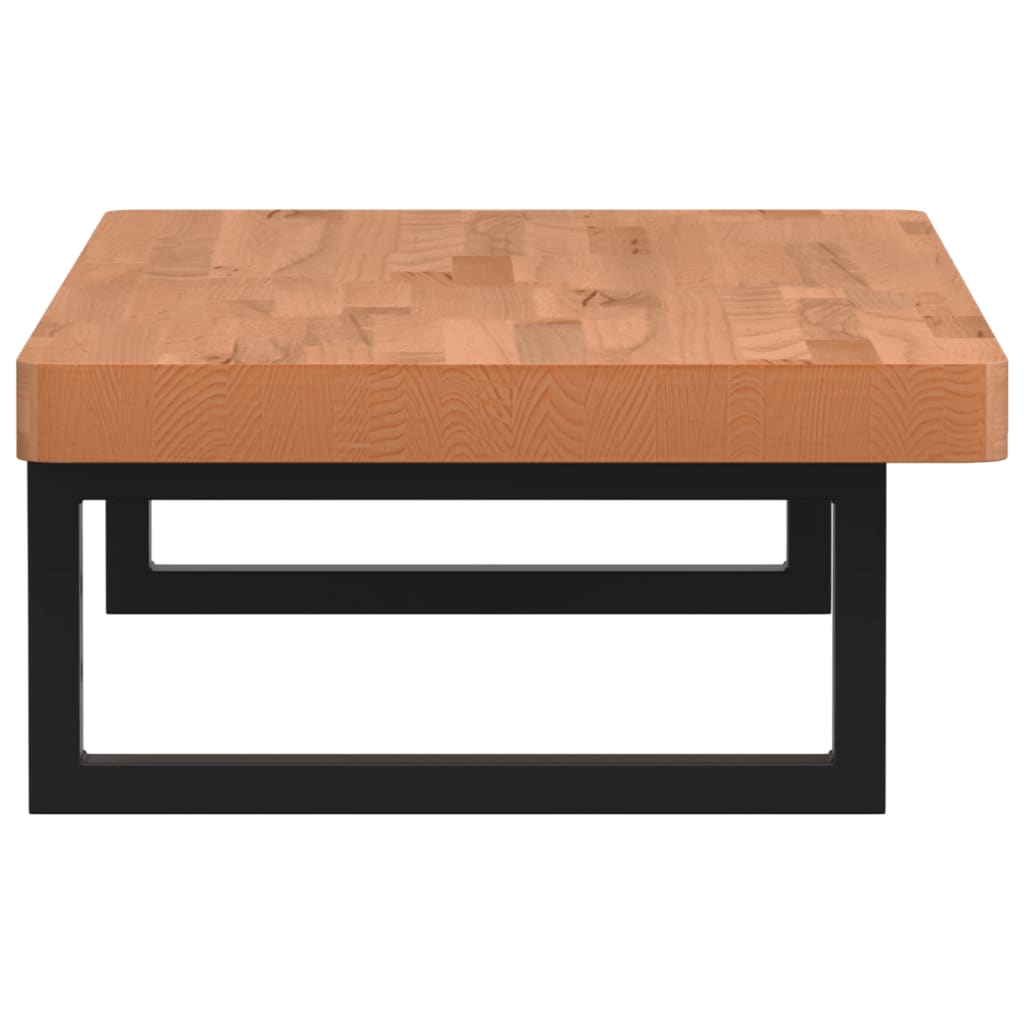 vidaXL Raft pentru lavoar montat pe perete, oțel și lemn masiv fag