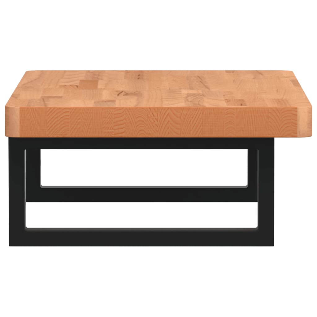 vidaXL Raft pentru lavoar montat pe perete, oțel și lemn masiv fag