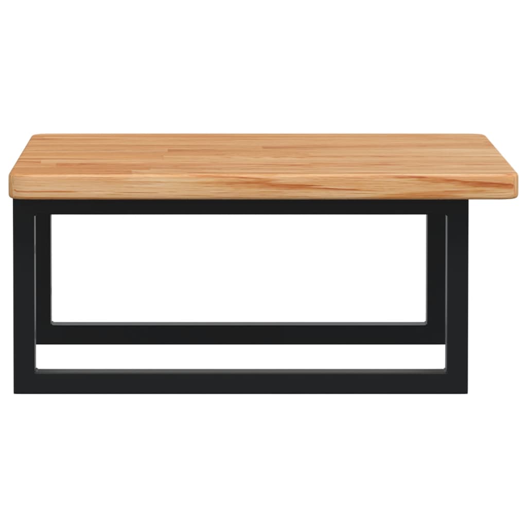 vidaXL Raft pentru lavoar montat pe perete, oțel și lemn masiv stejar