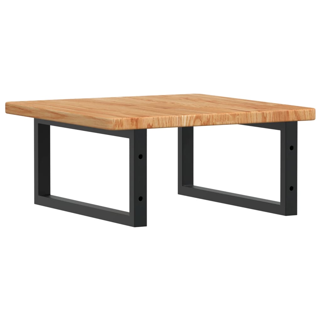 vidaXL Raft pentru lavoar montat pe perete, oțel și lemn masiv stejar