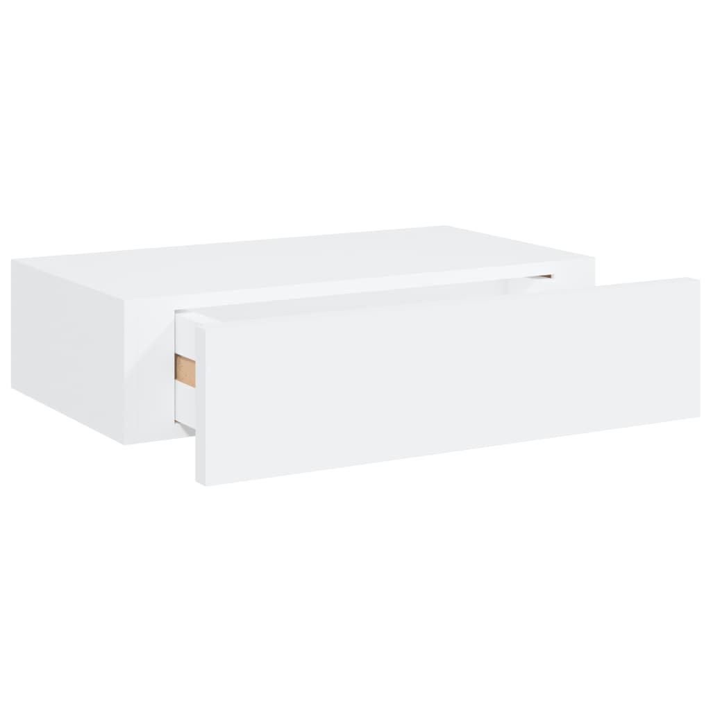 vidaXL Raft de perete cu sertar, alb, 40x23,5x10 cm, MDF