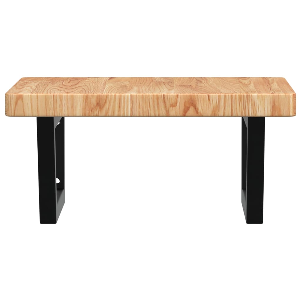 vidaXL Raft pentru lavoar montat pe perete, oțel și lemn masiv stejar