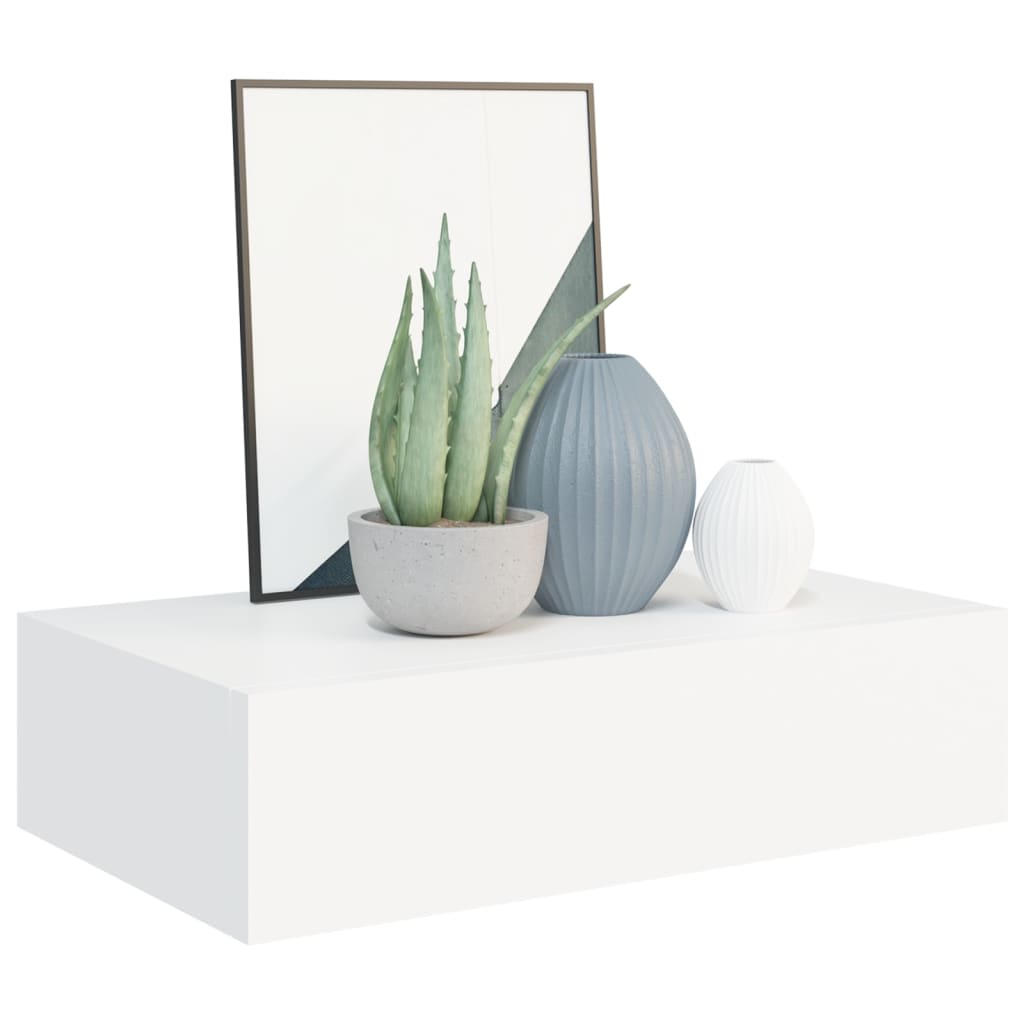 vidaXL Dulap de perete cu sertare, 2 buc., alb, 40x23,5x10 cm, MDF vidaXL Dulap de perete cu sertare, 2 buc., alb, 40x23,5x10 cm, MDF