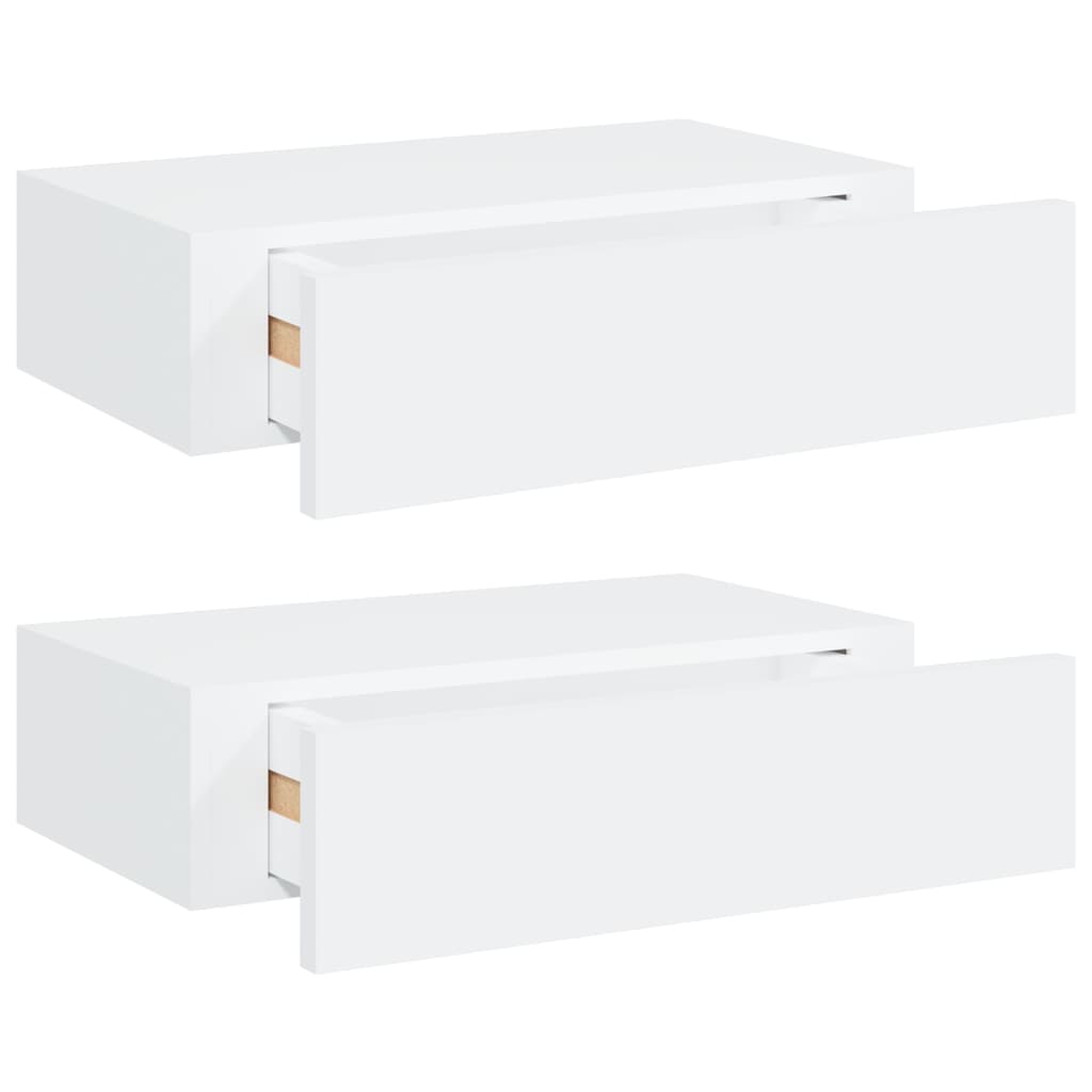 vidaXL Dulap de perete cu sertare, 2 buc., alb, 40x23,5x10 cm, MDF vidaXL Dulap de perete cu sertare, 2 buc., alb, 40x23,5x10 cm, MDF