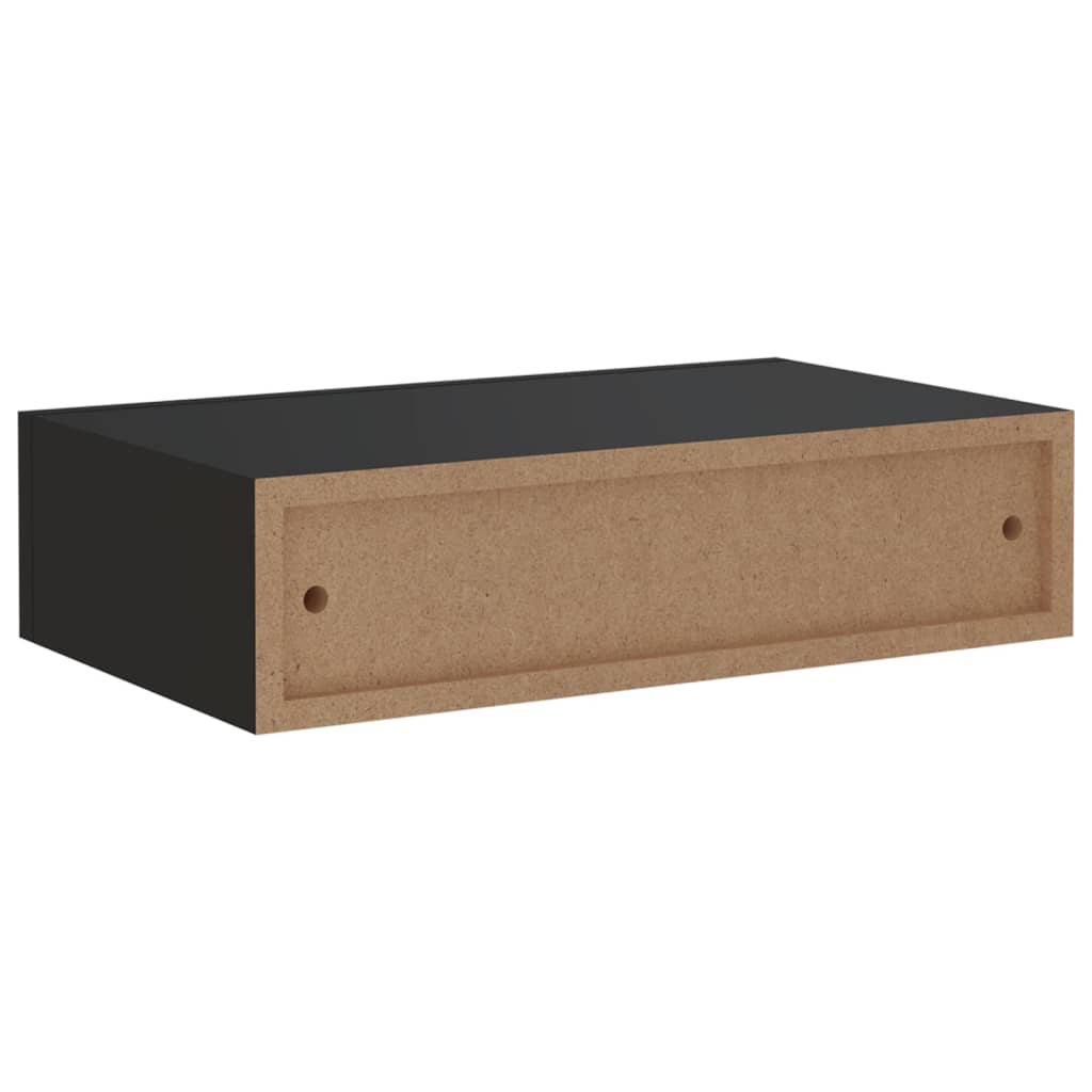 vidaXL Dulap de perete cu sertare, negru, 40x23,5x10 cm, MDF vidaXL Dulap de perete cu sertare, negru, 40x23,5x10 cm, MDF