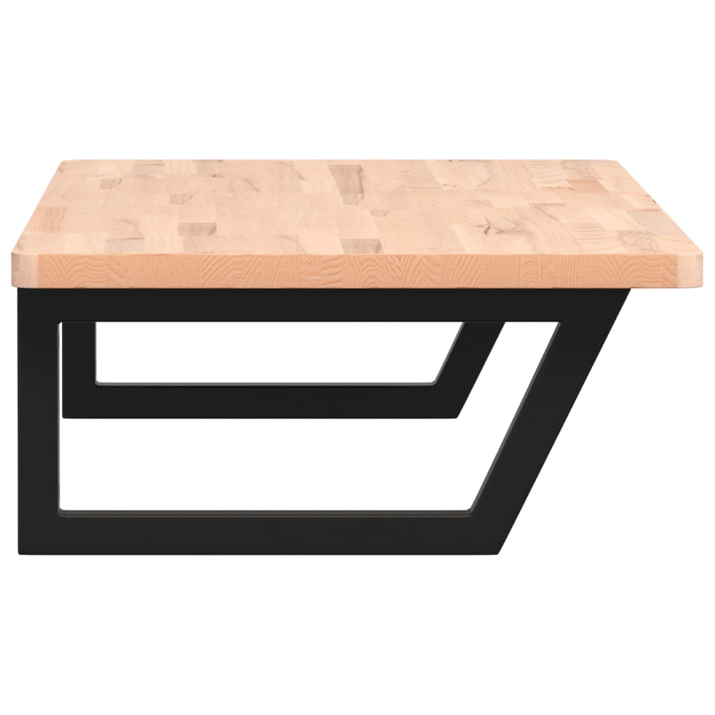 vidaXL Raft pentru lavoar montat pe perete, oțel și lemn masiv fag