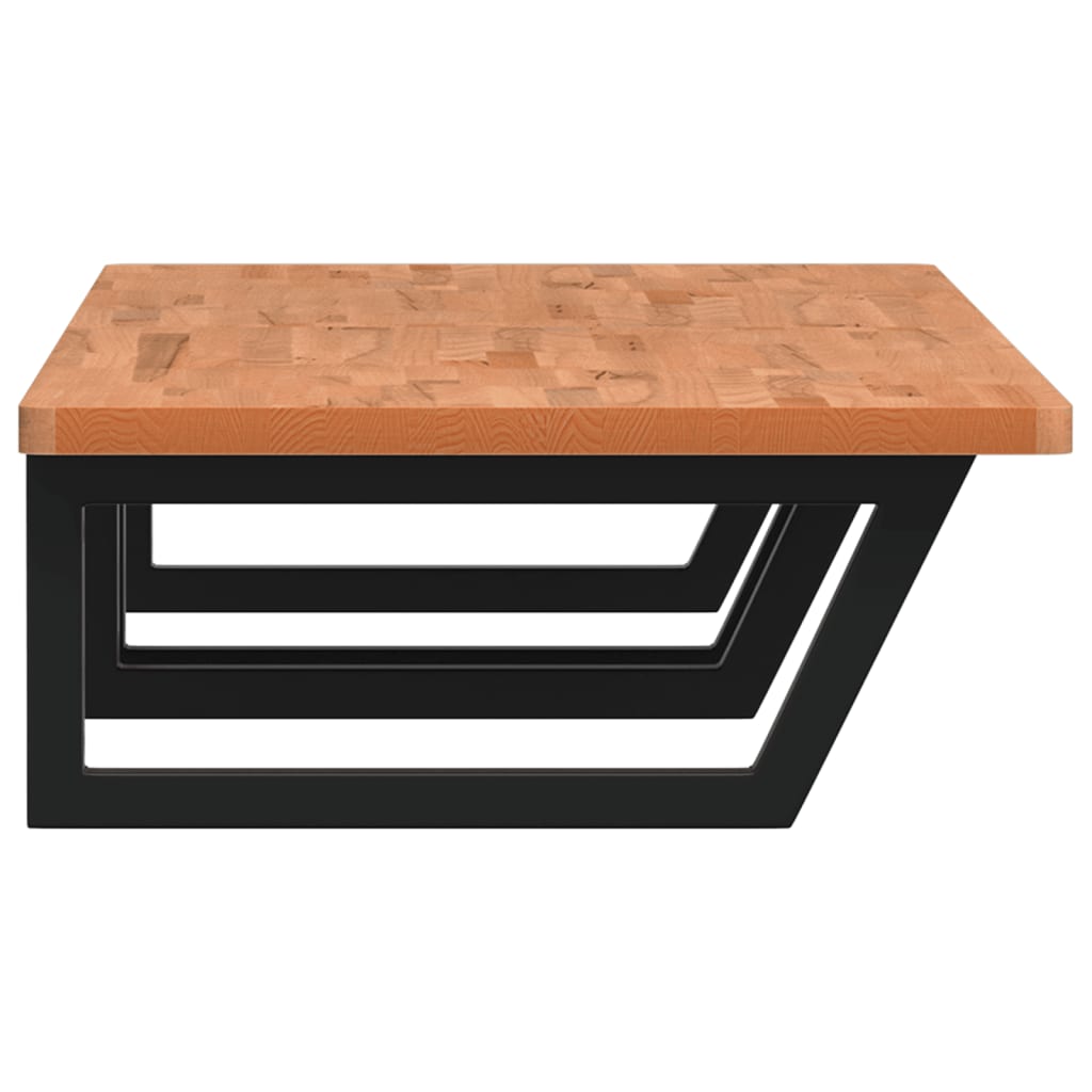 vidaXL Raft pentru lavoar montat pe perete, oțel și lemn masiv fag