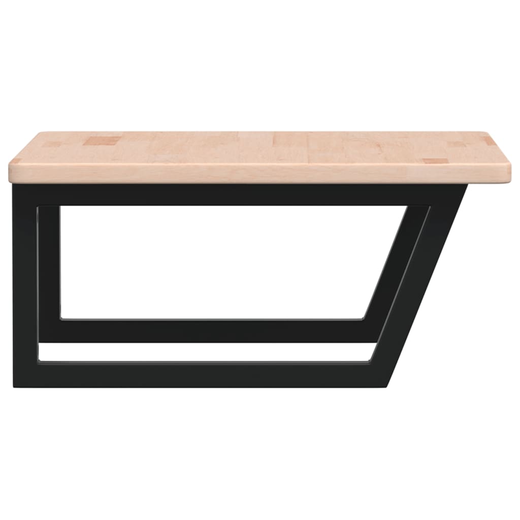 vidaXL Raft pentru lavoar montat pe perete, oțel și lemn masiv stejar