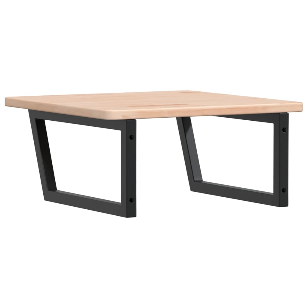 vidaXL Raft pentru lavoar montat pe perete, oțel și lemn masiv stejar