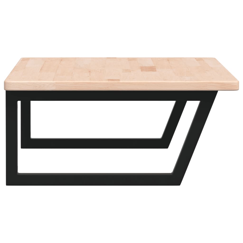 vidaXL Raft pentru lavoar montat pe perete, oțel și lemn masiv stejar