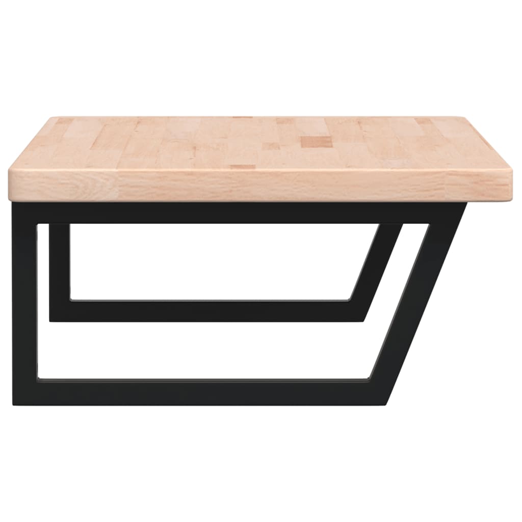 vidaXL Raft pentru lavoar montat pe perete, oțel și lemn masiv stejar