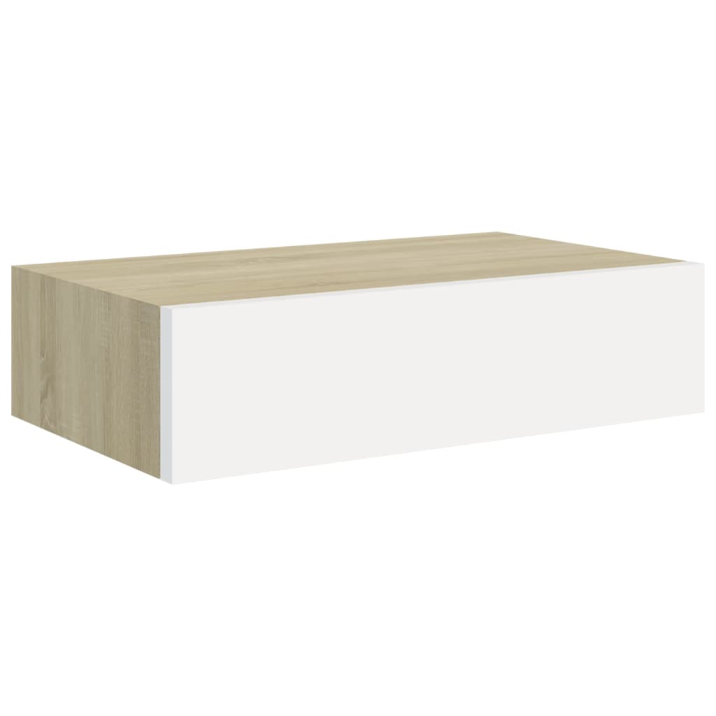 vidaXL Dulap de perete cu sertar, alb și stejar, 40x23,5x10 cm, MDF