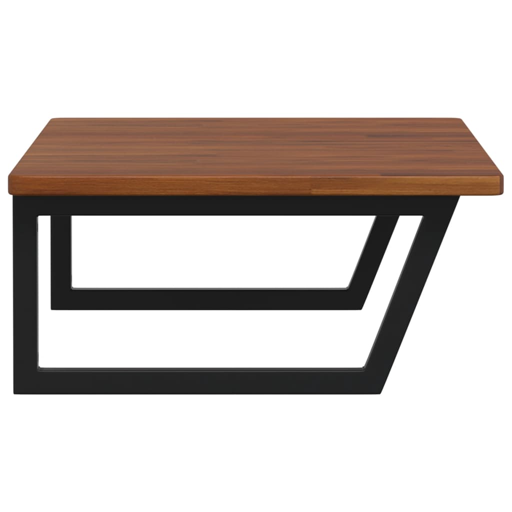 vidaXL Raft pentru lavoar montat pe perete, oțel și lemn masiv stejar