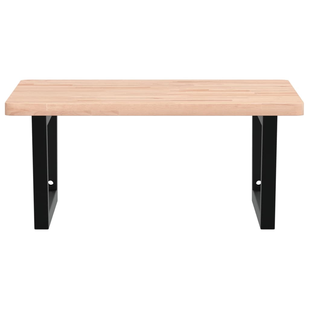 vidaXL Raft pentru lavoar montat pe perete, oțel și lemn masiv fag