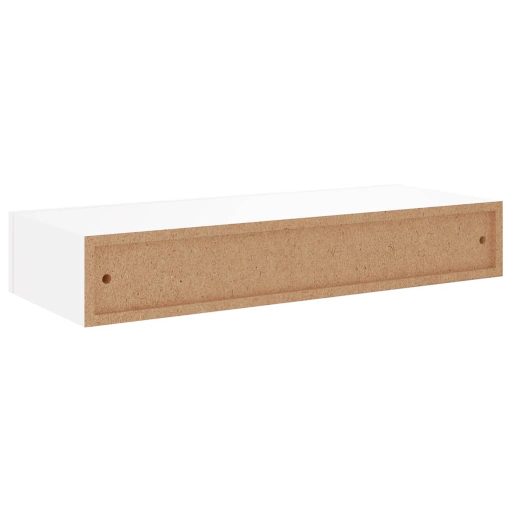 vidaXL Raft de perete cu sertar, alb, 60x23,5x10 cm, MDF vidaXL Raft de perete cu sertar, alb, 60x23,5x10 cm, MDF