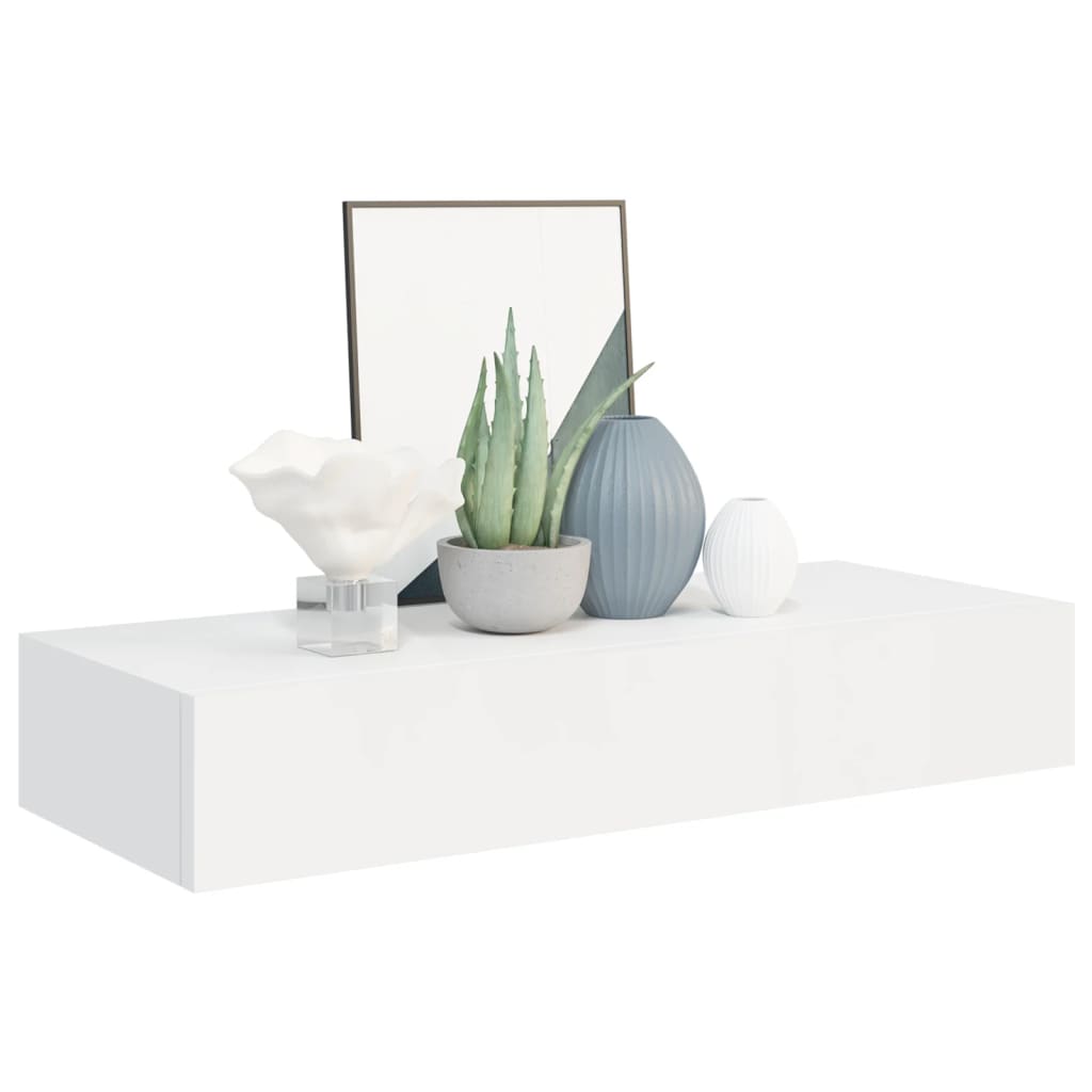 vidaXL Dulapuri de perete cu sertare 2 buc. alb, 60x23,5x10 cm MDF