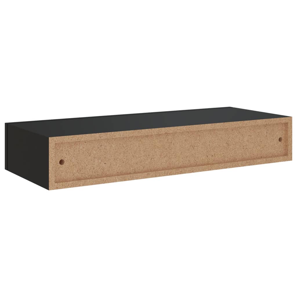 vidaXL Dulap de perete cu sertar, negru, 60x23,5x10 cm, MDF vidaXL Dulap de perete cu sertar, negru, 60x23,5x10 cm, MDF