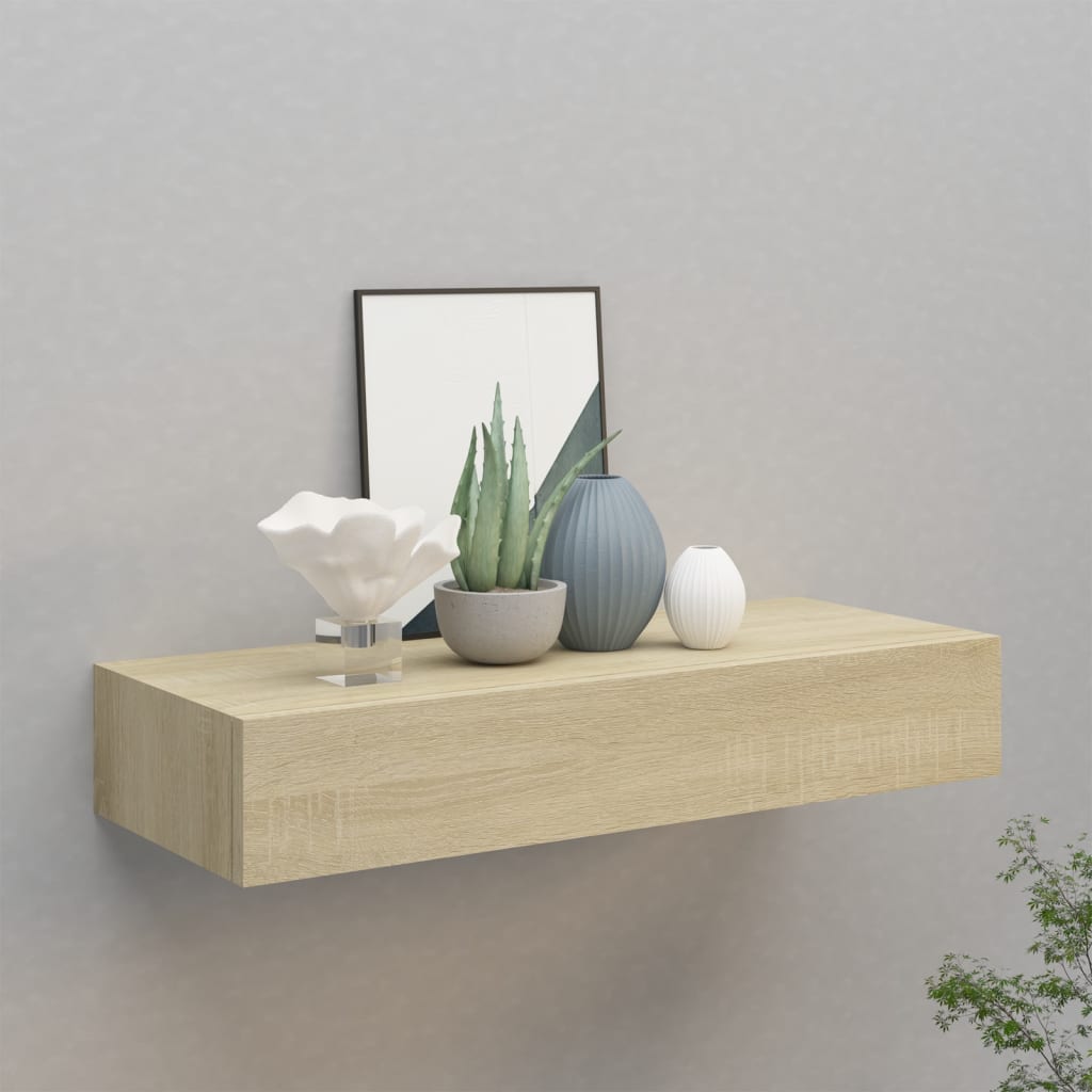 vidaXL Dulap de perete cu sertar, stejar, 60x23,5x10 cm, MDF