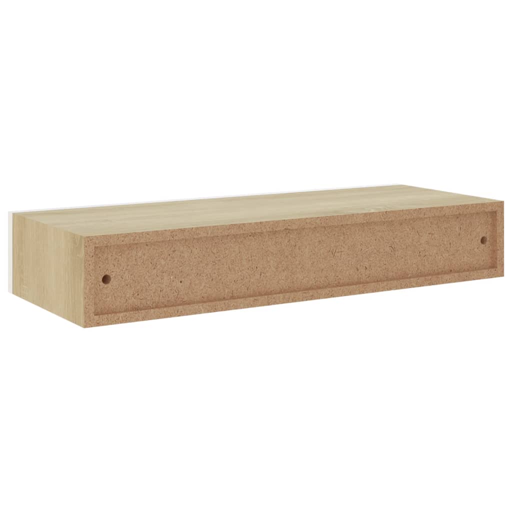 vidaXL Dulap de perete cu sertar, stejar și alb, 60x23,5x10 cm, MDF