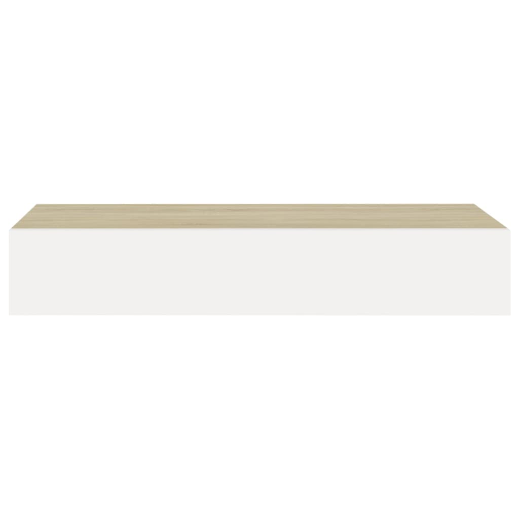 vidaXL Dulapuri de perete cu sertar 2 buc stejar/alb 60x23,5x10 cm MDF
