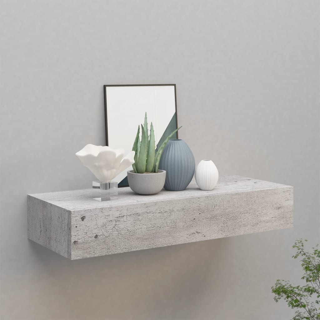 vidaXL Dulap de perete cu sertar, gri beton, 60x23,5x10 cm, MDF vidaXL Dulap de perete cu sertar, gri beton, 60x23,5x10 cm, MDF