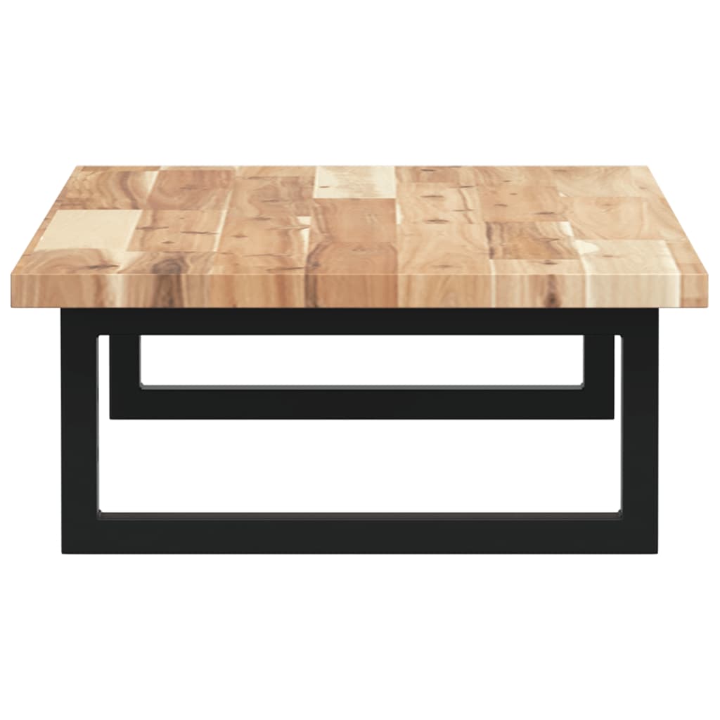 vidaXL Raft pentru lavoar montat pe perete, oțel și lemn masiv acacia