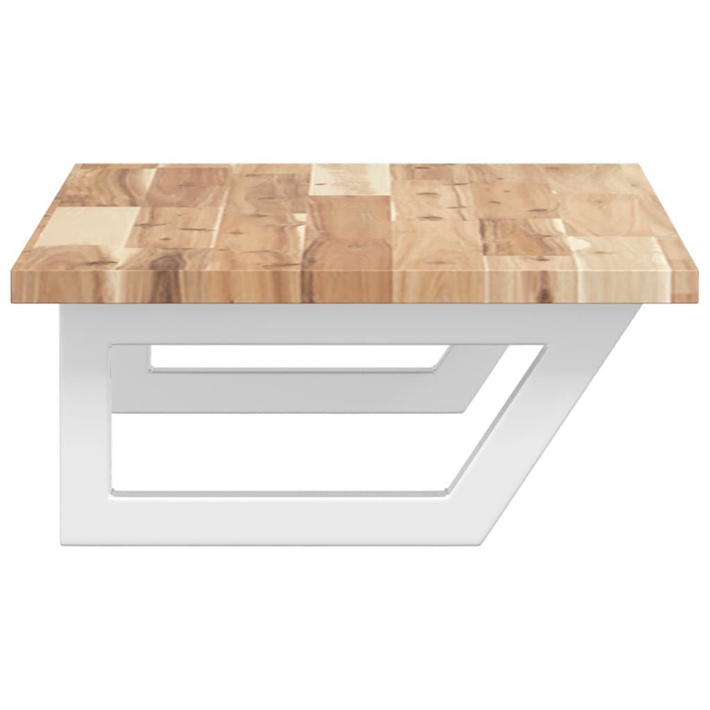 vidaXL Raft pentru lavoar montat pe perete, oțel și lemn masiv acacia