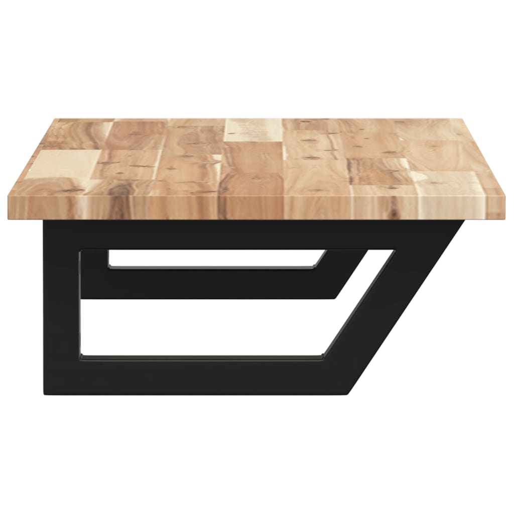 vidaXL Raft pentru lavoar montat pe perete, oțel și lemn masiv acacia