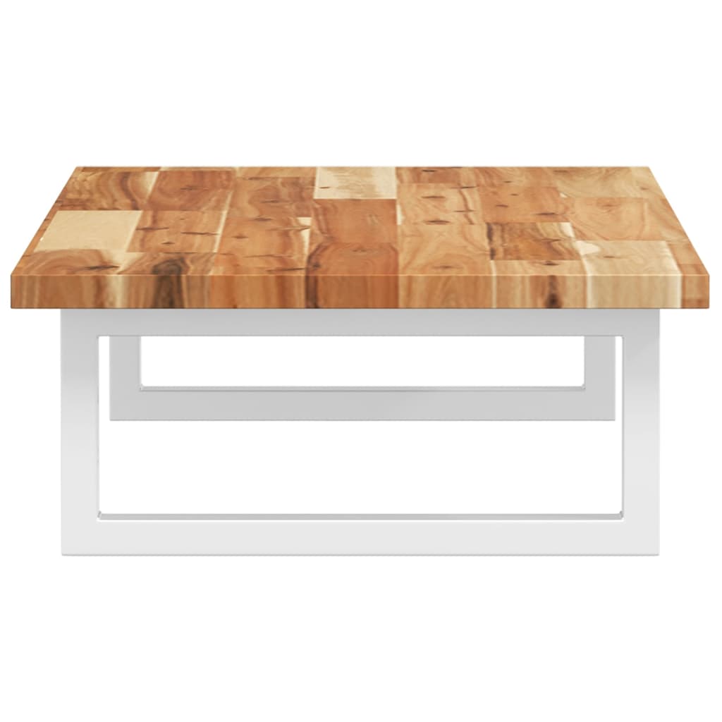 vidaXL Raft pentru lavoar montat pe perete, oțel și lemn masiv acacia