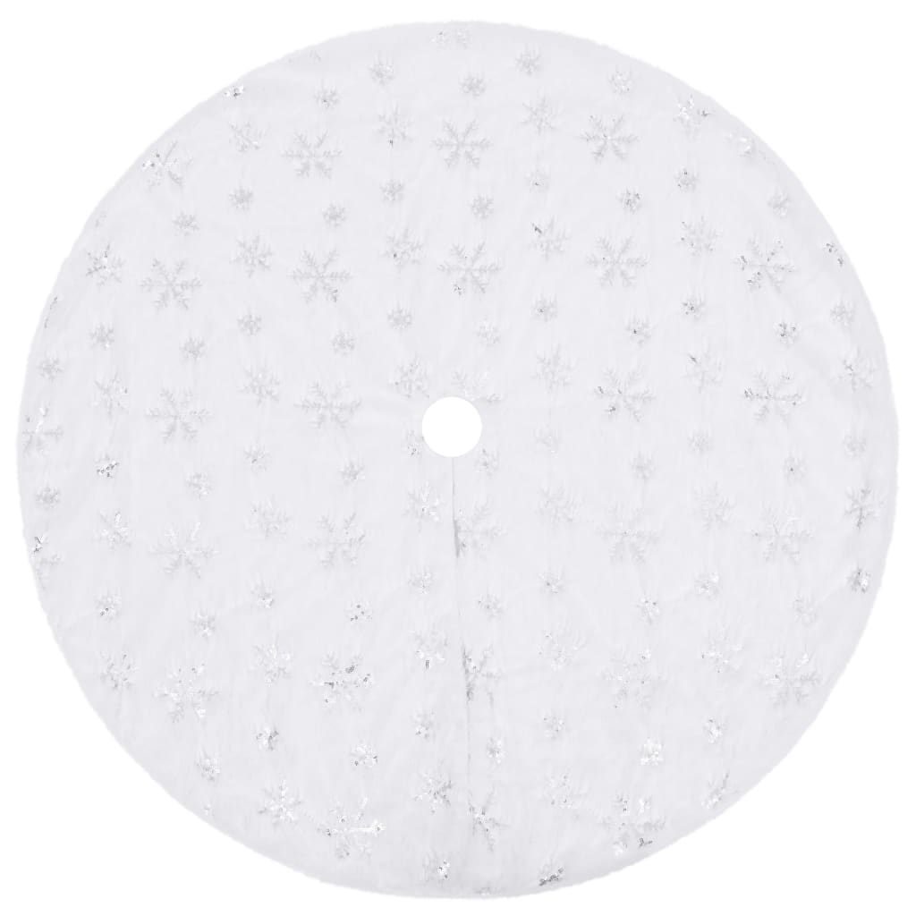 vidaXL Covor fustă brad Crăciun, alb, 90 cm, blană artificială vidaXL Covor fustă brad Crăciun, alb, 90 cm, blană artificială