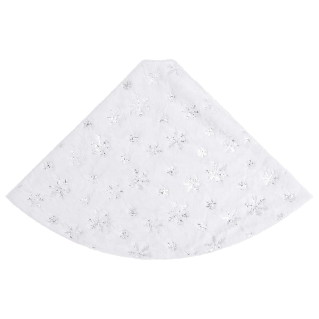vidaXL Covor fustă brad Crăciun, alb, 90 cm, blană artificială vidaXL Covor fustă brad Crăciun, alb, 90 cm, blană artificială