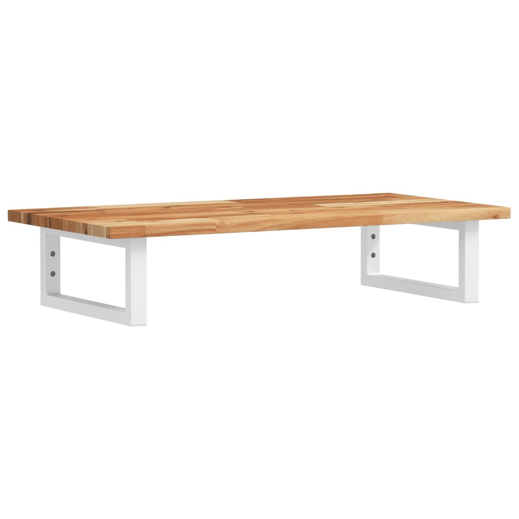 vidaXL Raft pentru lavoar montat pe perete, oțel și lemn masiv acacia