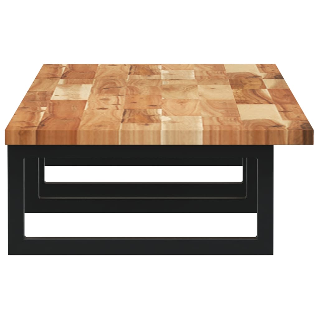 vidaXL Raft pentru lavoar montat pe perete, oțel și lemn masiv acacia