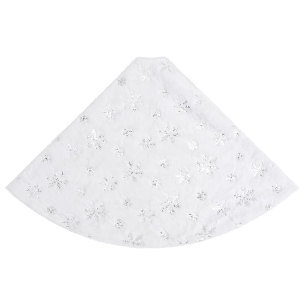 vidaXL Covor fustă brad Crăciun de lux, alb, 122 cm, blană artificială vidaXL Covor fustă brad Crăciun de lux, alb, 122 cm, blană artificială