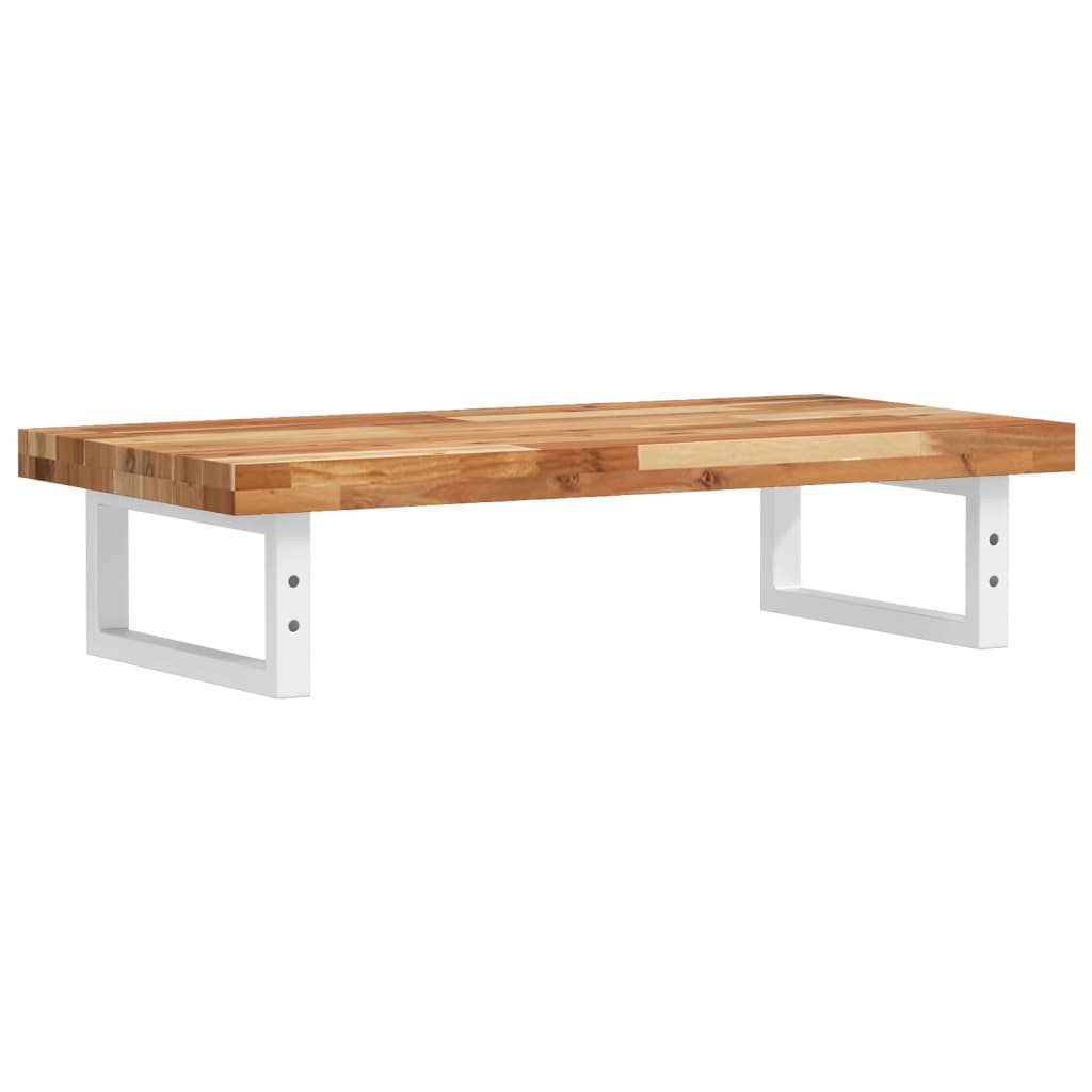 vidaXL Raft pentru lavoar montat pe perete, oțel și lemn masiv acacia