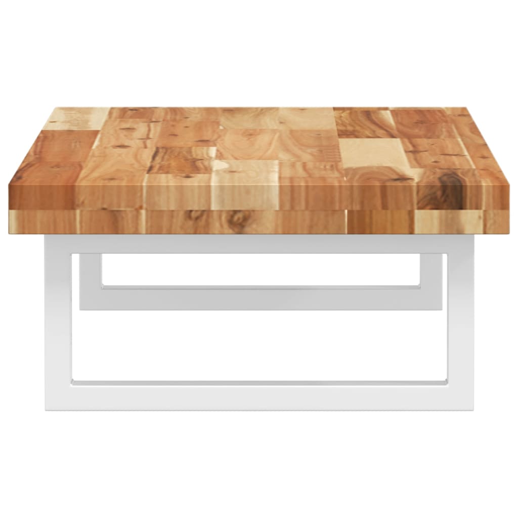 vidaXL Raft pentru lavoar montat pe perete, oțel și lemn masiv acacia