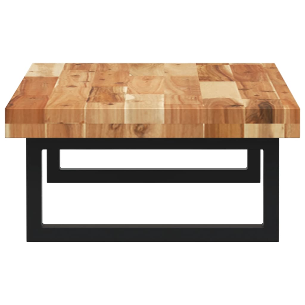 vidaXL Raft pentru lavoar montat pe perete, oțel și lemn masiv acacia