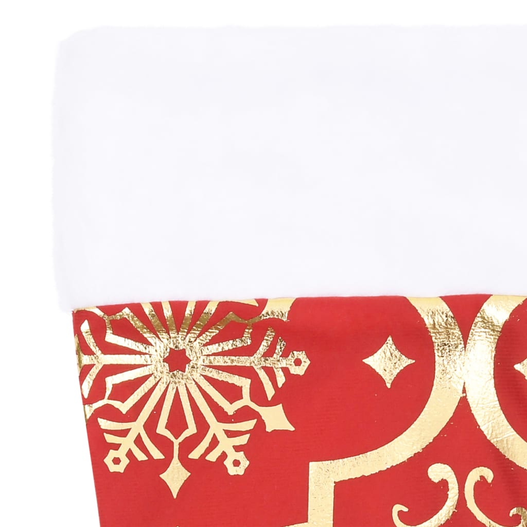 vidaXL Covor fustă de brad Crăciun cu șosetă, roșu, 90 cm, țesătură vidaXL Covor fustă de brad Crăciun cu șosetă, roșu, 90 cm, țesătură