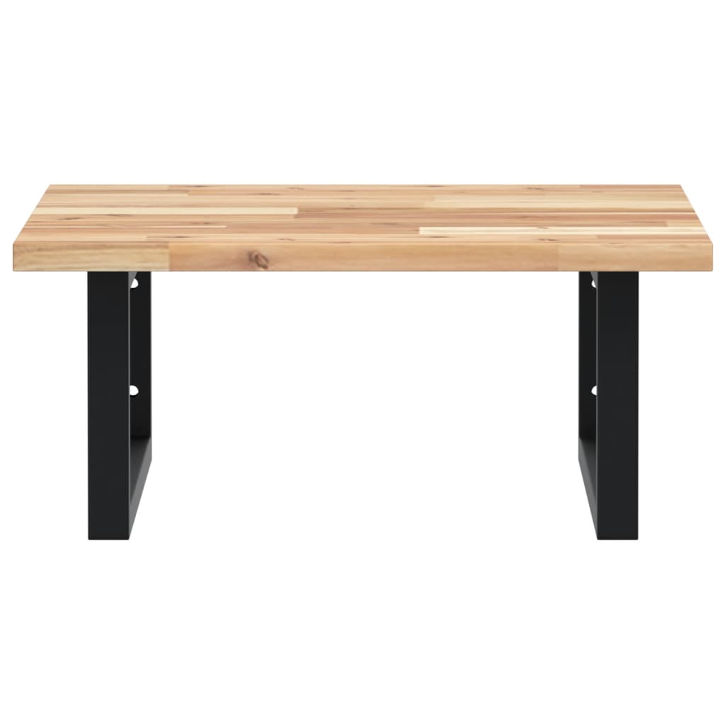 vidaXL Raft pentru lavoar montat pe perete, oțel și lemn masiv acacia