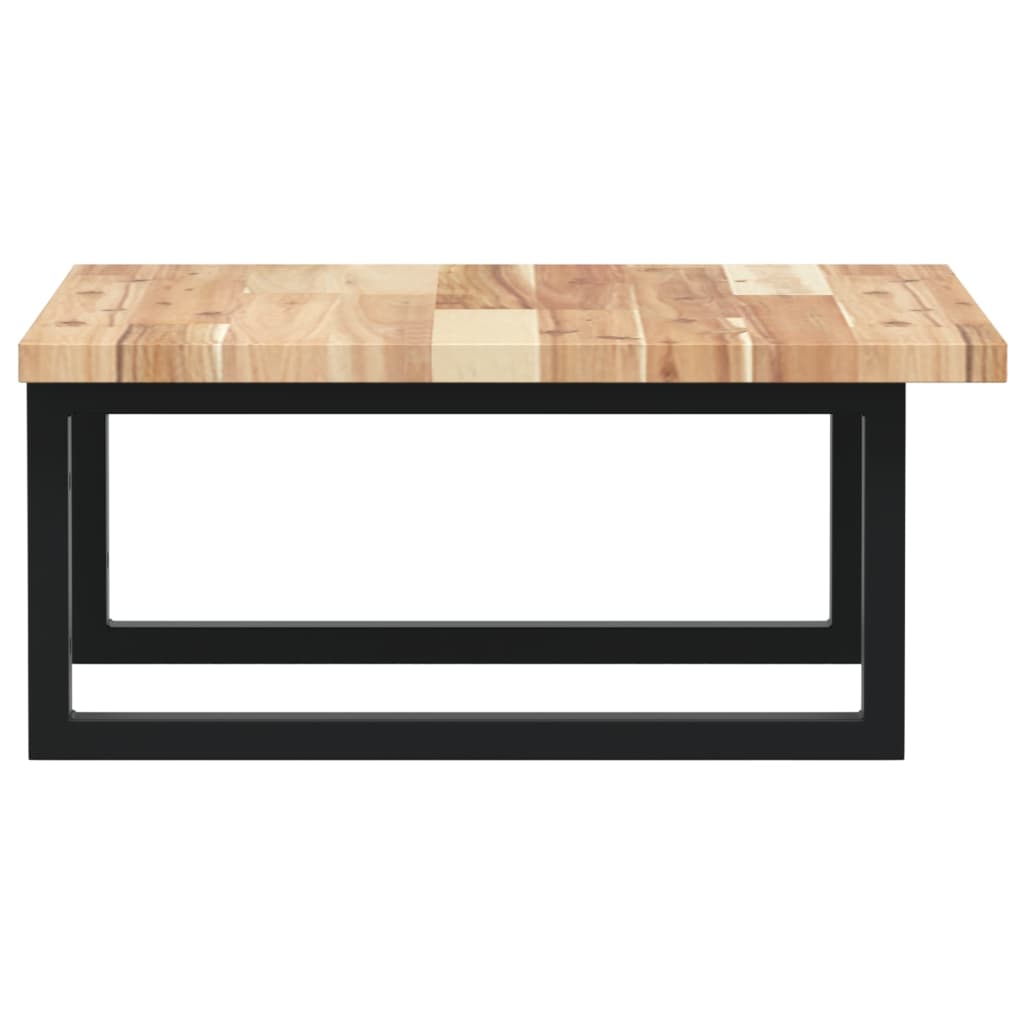 vidaXL Raft pentru lavoar montat pe perete, oțel și lemn masiv acacia