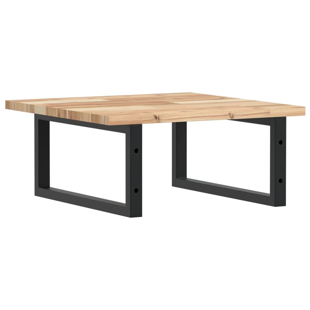 vidaXL Raft pentru lavoar montat pe perete, oțel și lemn masiv acacia