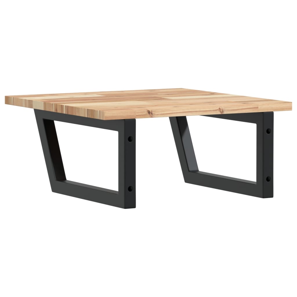 vidaXL Raft pentru lavoar montat pe perete, oțel și lemn masiv acacia