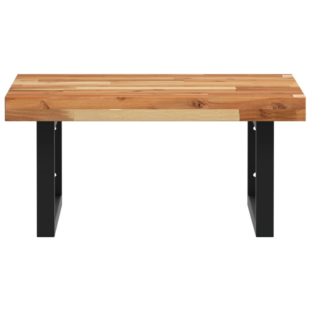 vidaXL Raft pentru lavoar montat pe perete, oțel și lemn masiv acacia