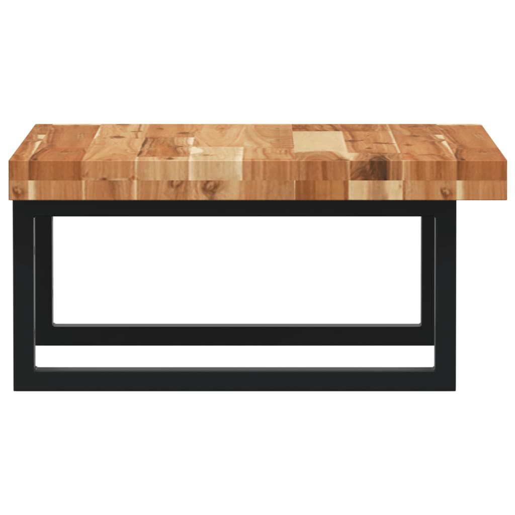 vidaXL Raft pentru lavoar montat pe perete, oțel și lemn masiv acacia