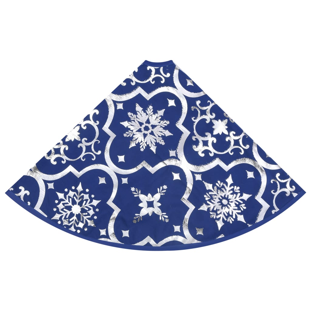 vidaXL Covor fustă de brad Crăciun cu șosetă albastru 122 cm țesătură vidaXL Covor fustă de brad Crăciun cu șosetă albastru 122 cm țesătură