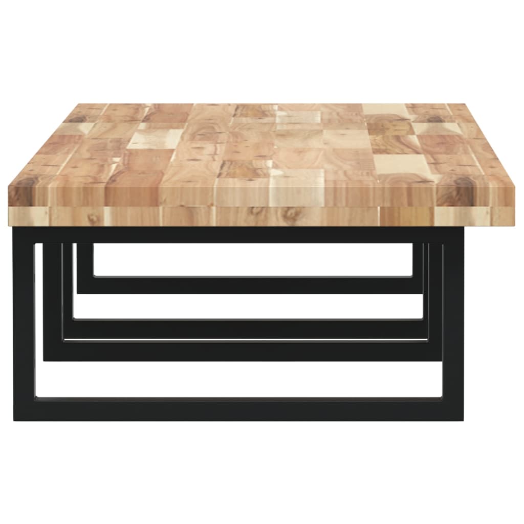 vidaXL Raft pentru lavoar montat pe perete, oțel și lemn masiv acacia